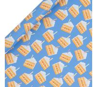 Glick Roll Wrap, Cakey Blue, Wrapping Paper 4 metres x 70 cms, Suitable for Birthdays & Other Celebrations