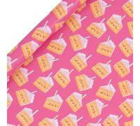 Glick Roll Wrap, Cakey Pink, Wrapping Paper 4 metres x 70 cms, Suitable for Birthdays & Other Celebrations