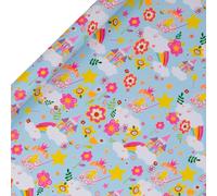 Glick Roll Wrap, Fairy Princess, Wrapping Paper 2 metres x 70 cms, For Girls, Suitable for Birthdays & Other Celebrations, Blue & Pink