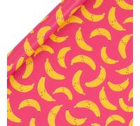 Glick Roll Wrap, Go Bananas, Wrapping Paper 4 metres x 70 cms, Suitable for Birthdays & Other Celebrations, Pink & Yellow