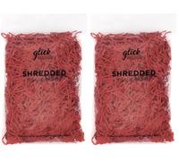 Glick Shredded Red Tissue Paper, 30 Grams Red Shredded Tissue, Perfect for use in Gift Wrapping (Pack of 2)