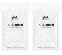 Glick Shredded White Tissue Paper, 30 Grams White Shredded Tissue, Perfect for use in Gift Wrapping (Pack of 2)