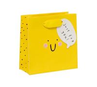 Glick Small Cheeky Chops Gift Bag, Luxury Recyclable Bag for Special Gifts, 14 x 14 x 6 cm, Yellow