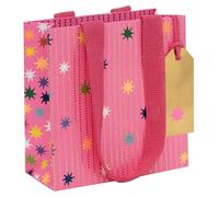 Glick Small Gift Bag - Star Garland Pink Design - 140 x 140 x 60mm, M