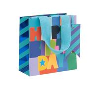 Glick Small Vivid Cobalt Gift Bag, Luxury Recyclable Bag for Special Gifts, 14 x 14 x 6 cm, Blue
