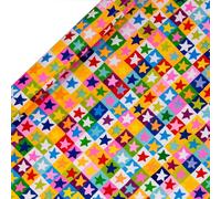 Glick - Starry Stack Wrapping Paper Roll, for Birthdays and Other Celebrations, Gift Wrapping, Arts & Crafts, 4 metres x 70 cm, Bright Multi