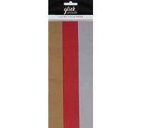 Glick Tissue Paper Multipack, Two Each of Gold, Red and Silver Tissue Paper Each Sheet 75 x 50 cm When Opened, for Gift Wrapping & Other Arts & Crafts