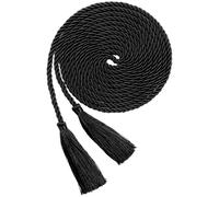 GliCraft 153 Inch Cincture Clergy Rope Monks Religious Rites Celebrating Masses Alba Robes Vestments Ceremonial Decor of Christian Denominations for Priest Deacon Altar Server(Black, Tassel)