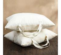 GliCraft 2 Pack 100% Cotton 20" x 26" Canvas Pillow Storage Bag with Handles for Home Travel White Beddings Comforters Blankets Saree Linens Organizer Thick Soft Breathable Closet Organizer Bag