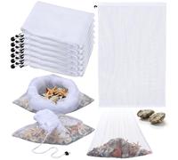 GliCraft 6 Pcs 19" x 30" Seafood Boil Bags Large Reusable Mesh Boiling Bag with Drawstring for Fish, Crab, Shrimp, Crawfish and Veggies - Cooking and Storage Bag