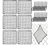 GliCraft 6 Pcs Universal Net Repair Kits with 100 Pcs Zip Ties 12 x 12 Inch Golf Goal Nylon Netting Hole Replacement Patch for Baseball Batting Cages Hockey Football(Black)