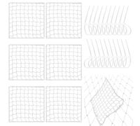 GliCraft 6 Pcs Universal Sports Net Repair Kits with 100 Pcs Zip Ties 8 x 8 Inch Golf Goal Nylon Netting Hole Replacement Patch for Baseball Batting Cages Hockey Football (White)