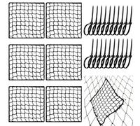 GliCraft 6 Pcs Universal Sports Net Repair Kits with 100 Pcs Zip Ties 8 x 8 Inch Golf Goal Nylon Netting Hole Replacement Patch for Baseball Batting Cages Hockey Football