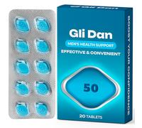 Glidan 50mg - 20 Powerful Blue Tablets for Men’s Health - Fast-Acting Formula with L-Arginine, Ginseng and Maca - Vitality, Stamina and Performance Support - Convenient & Easy to Swallow
