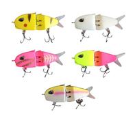 Glide Bait Jointed Carbon Steel Hooks Soft Rubber Fins Realistic
