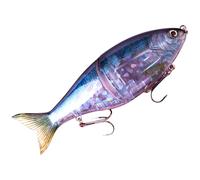 Glide Bait, Jointed Glide Baits for Bass, Realistic Multi-Segment Fishing Lures for Trout Shad Bass Musky, Blue