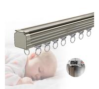 Glide Curtain Track 1-5m Ceiling Or Wall Mount For Curtain Rail With Track Curtain System RV Room Divider Ceiling Curtain Rod Ceiling Track For Curtains(Carbonizedcolor:Light Brown,Size:140cm)
