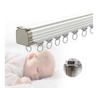 Glide Curtain Track 1-5m Ceiling Or Wall Mount For Curtain Rail With Track Curtain System RV Room Divider Ceiling Curtain Rod Ceiling Track For Curtains(Carbonizedcolor:White,Size:280cm)