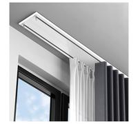 Glide Curtain Track 120/170/250/350/470/500cm Ceiling Mount For Curtain Rail RV Room Divider Ceiling Curtain Rod Double Track For Curtains(White,410cm)