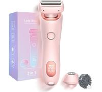 Glide Pro 3.0 Razor for Women, Electric Shaver for Women, Ipx7 Waterproof Wet & Dry Rechargeable 2 in 1 Dual Head Electric Bikini Trimmer, 2 in 1 Wet & Dry Waterproof (Pink)