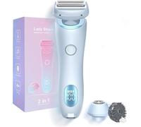 Glide Pro 3.0 Razor for Women, Electric Shaver for Women, Ipx7 Waterproof Wet & Dry Rechargeable 2 in 1 Dual Head Electric Bikini Trimmer, 2 in 1 Wet & Dry Waterproof (Blue)