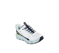 Skechers Glide-Step + Vista Lane Sneaker, White Synthetic/Black/Turquoise Trim, 13.5 UK Child