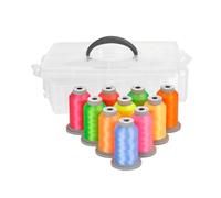 Glide Thread Kit The Glow Collection - 61060 - Set of 10 Brightest neon Colors - 1,100yds Each - Trilobal Polyester Thread for Quilting, Embroidery, Sewing