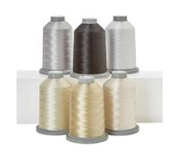 Glide Thread Kit The Perfect Blend - Set of 6 Neutral Colors - 5,500yds Each Spool - Trilobal Polyester Thread No.40 for Quilting - Super Sheen, No Lint, Colourfast - Ideal for Embroidery and Sewing