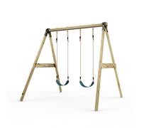 Glide Wooden Double Swing Set with Two Swing Seats - Tulip (Dark Blue Belt Swings) Rebo Dark Blue One Size