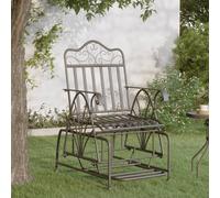 vidaXL Glider Bench 61 cm Black Steel Outdoor Garden Patio Bench Seating Chair