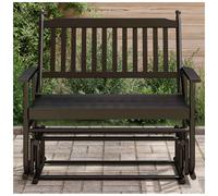 Glider Bench Black Poplar Wood 118x70x104.5 cm Outdoor Rocking Seat Slatted Back