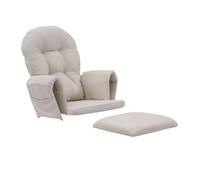 Glider Rocker Replacement Cushions Set - 5Pcs Velvet with Side Storage Pockets, Washable & Non Slip Beige - Perfect for Rocking Chairs
