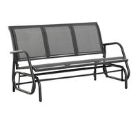 Glider Rocking Chair for 3 People Garden Bench Grey 3-Seat