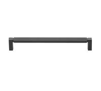 GlideRite 8.75 inch CC Solid Knurled Bar Pull Cabinet Hardware Handle, 4788-224-MB Matte Black (10)