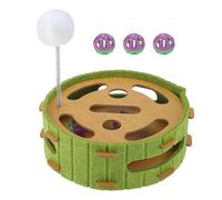 GLIDESMOOTH Interactive Cat Toy Puzzle Toys for Indoor, Felt Maze Box, Cat Toys, Mental Stimulation and Entertainment, Circle, Green, 1 Set