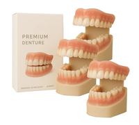 Glidewellpd Premium Denture, Smileasego Dentures False Teeth Set, Professional Grade Comfort Cushions for Secure Fit, Dental Care Kit for Daily Use (3pcs)