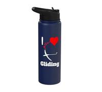 Gliding Lover Sailplane Flying Quote Glider Pilot Hearts Stainless Steel Insulated Water Bottle