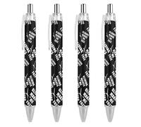 Gliding Makes Me Free Black Retractable Ballpoint Pen 0.5mm Fine Point Work Pen Quick Dry Smooth Write Pens 4 PCS AS PIC 3