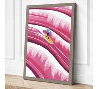 Gliding Through Waves Modern Canvas Wall Art Print 24x16 Inch (61 x 41 cm)