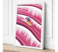 Gliding Through Waves Modern Canvas Wall Art Print 30x20 Inch (76 x 51 cm)