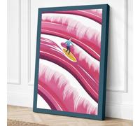 Gliding Through Waves Modern Canvas Wall Art Print 30x20 Inch (76 x 51 cm)