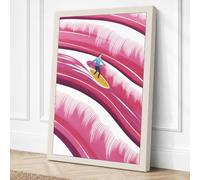 Gliding Through Waves Modern Canvas Wall Art Print 36x24 Inch (91 x 61 cm)
