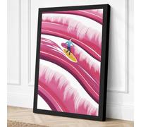 Gliding Through Waves Modern Canvas Wall Art Print 36x24 Inch (91 x 61 cm)