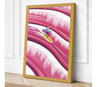 Gliding Through Waves Modern Canvas Wall Art Print 36x24 Inch (91 x 61 cm)