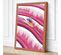 Gliding Through Waves Modern Canvas Wall Art Print 36x24 Inch (91 x 61 cm)