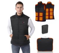 Glifetoy Heated Gilet For Men, 15 Heating Zones Heated Vest With Battery, Heated Jacket with 12000mAh Power Bank, Winter Warm Eletric Vest for Skiing Hiking