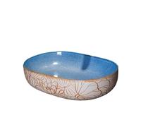 GLigeT Bathroom Vessel Small Apartment Bathroom Hand Wash Basin Retro Ceramic Above Counter Basin (single Basin) Vanity Sink