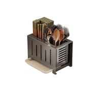 GLigeT Caddy Kitchen Utensil Holder Stainless Steel Cutlery Organizer Space Saving Rack Holder(Gris)