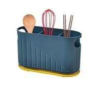 GLigeT Caddy Spoons and Forks Organizer Utensil Drying Holder Kitchen Spoon Compact Draining Chopstick Cage Cutlery Holder(Blue)