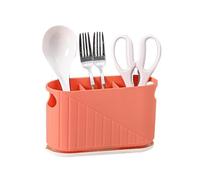 GLigeT Caddy Spoons and Forks Organizer Utensil Drying Holder Kitchen Spoon Compact Draining Chopstick Cage Cutlery Holder(Pink)